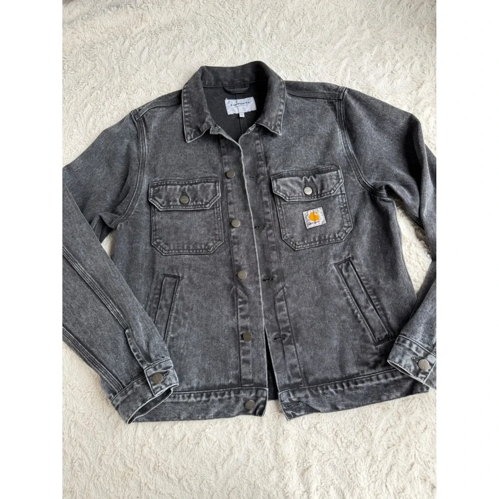 Carhartt WIP Stetson Jacket Black Denim Coat Organic Cotton Work in Progress S